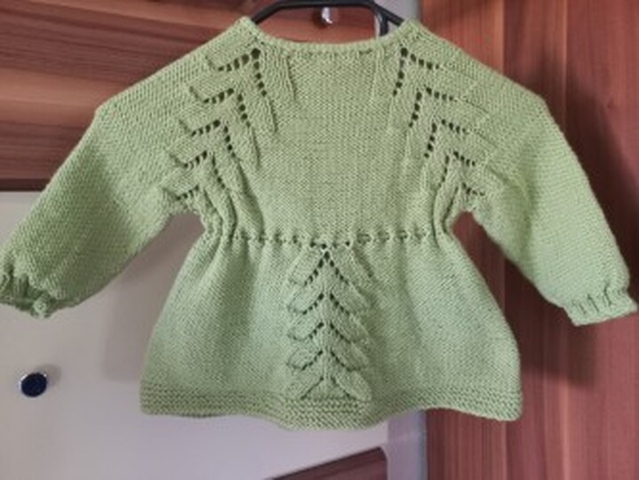 Strickanleitung Baby/Kinderjacke Gr. 62-140, RVO Reihe für Reihe, Maßskizze