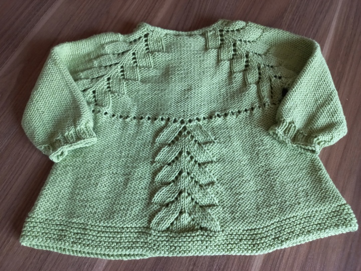 Strickanleitung Baby/Kinderjacke Gr. 62-140, RVO Reihe für Reihe, Maßskizze