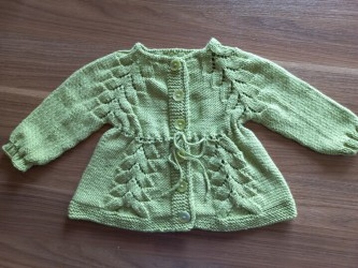 Strickanleitung Baby/Kinderjacke Gr. 62-140, RVO Reihe für Reihe, Maßskizze