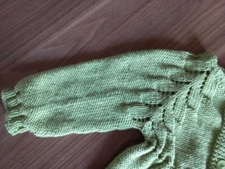 Strickanleitung Baby/Kinderjacke Gr. 62-140, RVO Reihe für Reihe, Maßskizze
