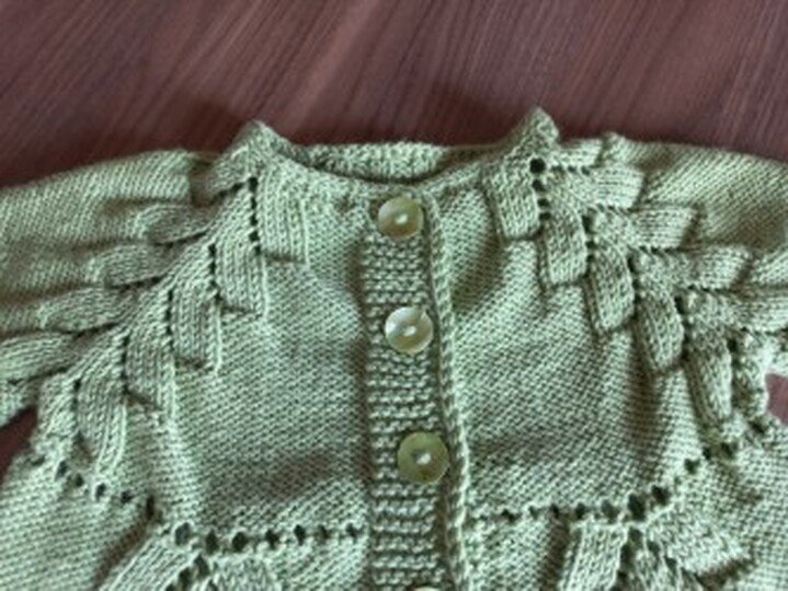 Strickanleitung Baby/Kinderjacke Gr. 62-140, RVO Reihe für Reihe, Maßskizze