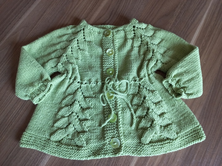 Strickanleitung Baby/Kinderjacke Gr. 62-140, RVO Reihe für Reihe, Maßskizze