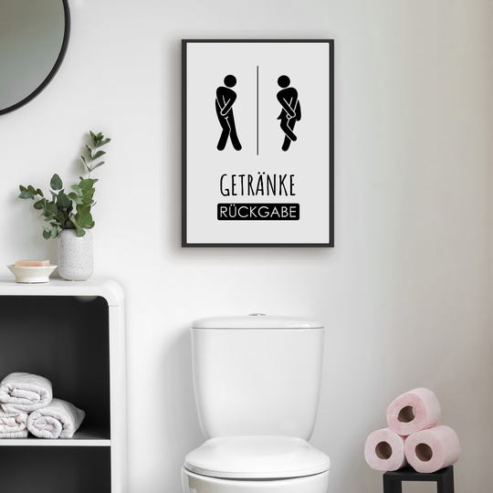 Poster Toilette Getränkerückgabe Badezimmer Wandbild Download Digitale Date