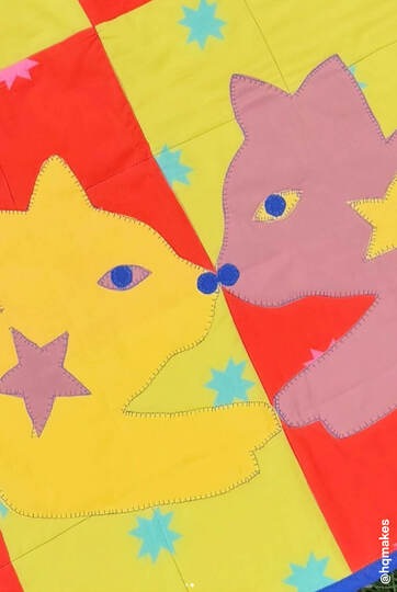 Katzen Quilt Schnittmuster Patchwork als Wandquilt/ Babydecke