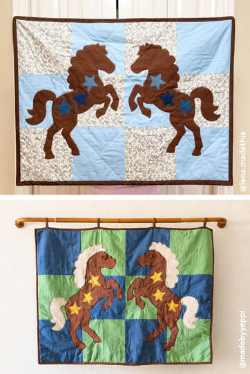 Cat Quilt Pattern with Patchwork Design for Baby Blanket or Wall Art