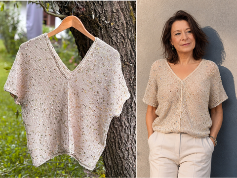 Gestricktes Sommershirt LA CROISETTE | nahtlos | besondere Konstruktion