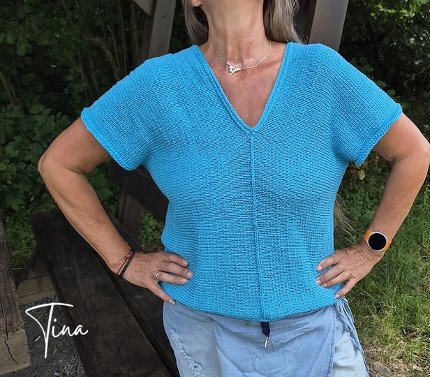 Gestricktes Sommershirt LA CROISETTE | nahtlos | besondere Konstruktion