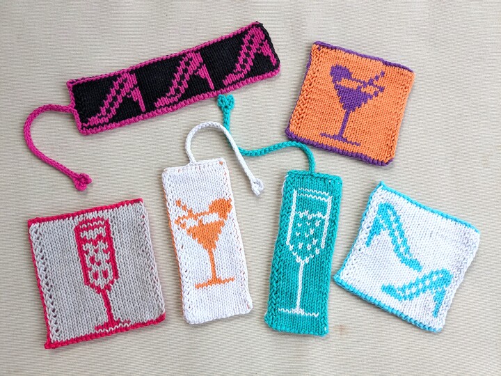 "Mädelsabend" - Lesezeichen / Untersetzer - Doubleface Strickanleitung