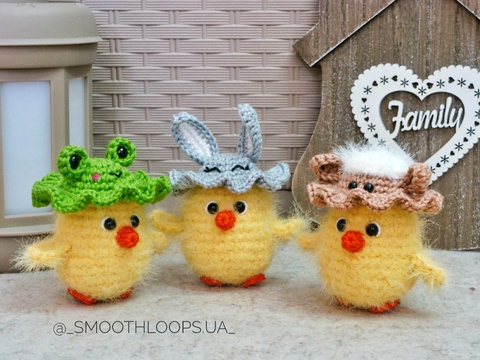 Cute Easter Chicks with Bunny, Frog & Sheep Hats – Crochet Pattern PDF