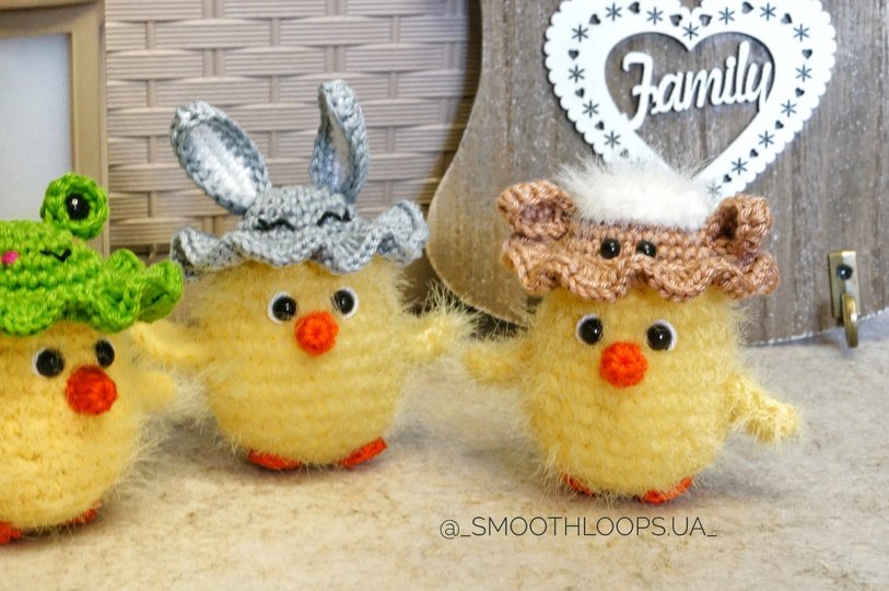 Cute Easter Chicks with Bunny, Frog & Sheep Hats – Crochet Pattern PDF