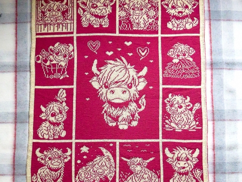 Knitting pattern "Zora & Friends" - cute little double-face blanket