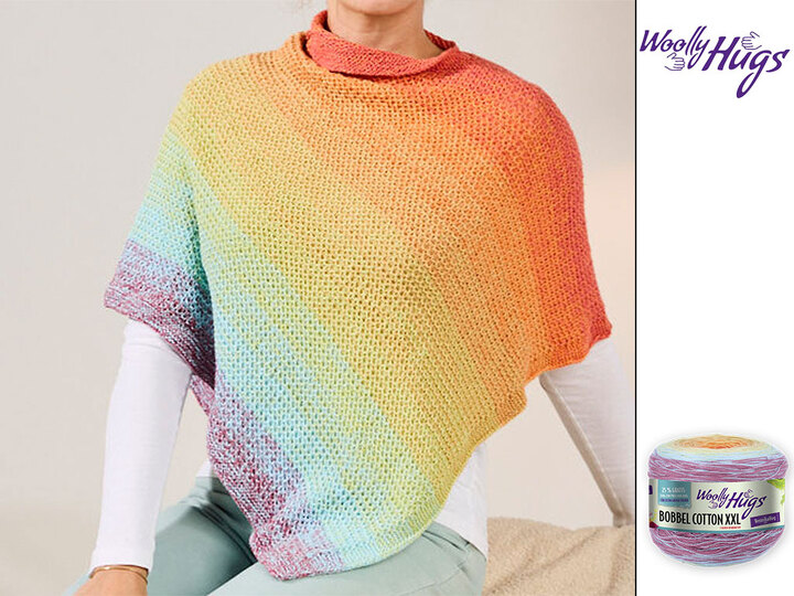 PONCHO HANKA … IM STRUKTURMUSTER GESTRICKT