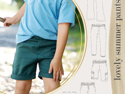 lovely summer pants 50-164 Schnittmuster Kind Hose Shorts Bermuda Badehose