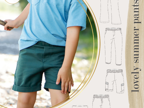 Beamer + A0 + A4 lovely summer pants 50-164 Schnittmuster Hose Badehose