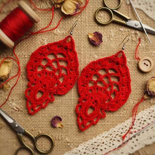 Crochet Leaf Earrings Pattern PDF + Video Tutorial | Boho Earrings