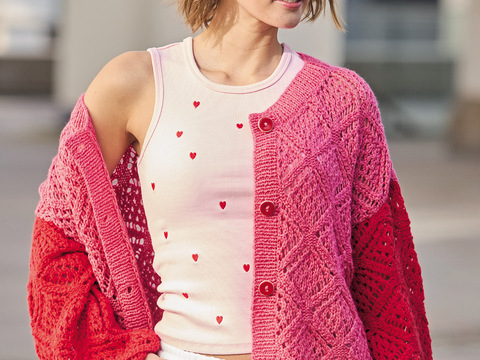 Jacke mit Ajourmuster