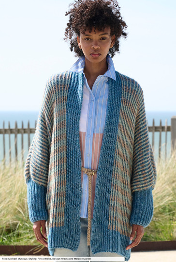 Jacke im zweifarbigen Patent