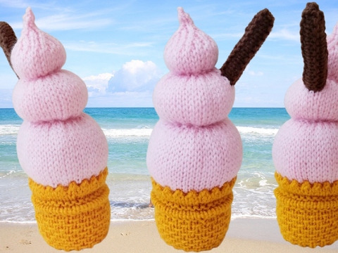 TeaCosyFolk's 99 Ice Cream Chocolate Orange Cosy Knitting Pattern