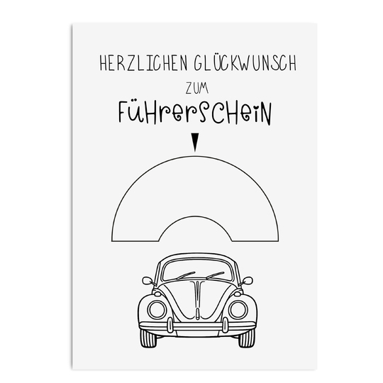 Geldgeschenk zum Führerschein – Download-Poster bestandene Fahrprüfung