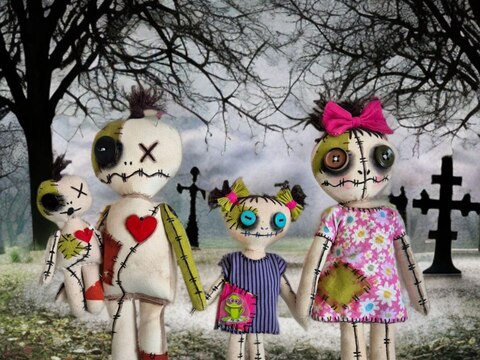 Voodoo Family Rag Dolls – PDF Sewing Pattern