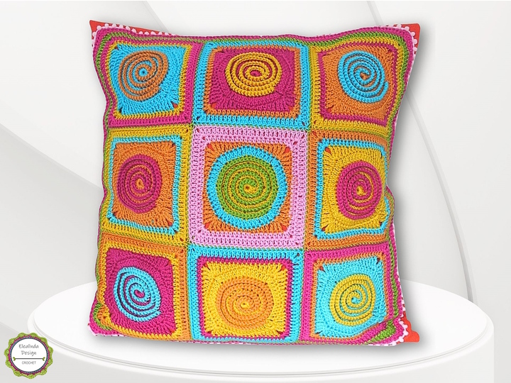 Häkelanleitung Granny Square Tornado Häkelquadrat mit Spiralmuster