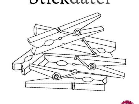 Stickdatei Klammern Wäscheklammern Redwork Konturstich