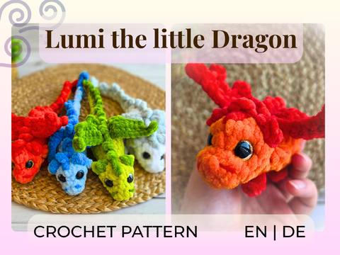 Lumi the Little Dragon | Crochet Pattern | Amigurumi | Almost No-Sew | PDF