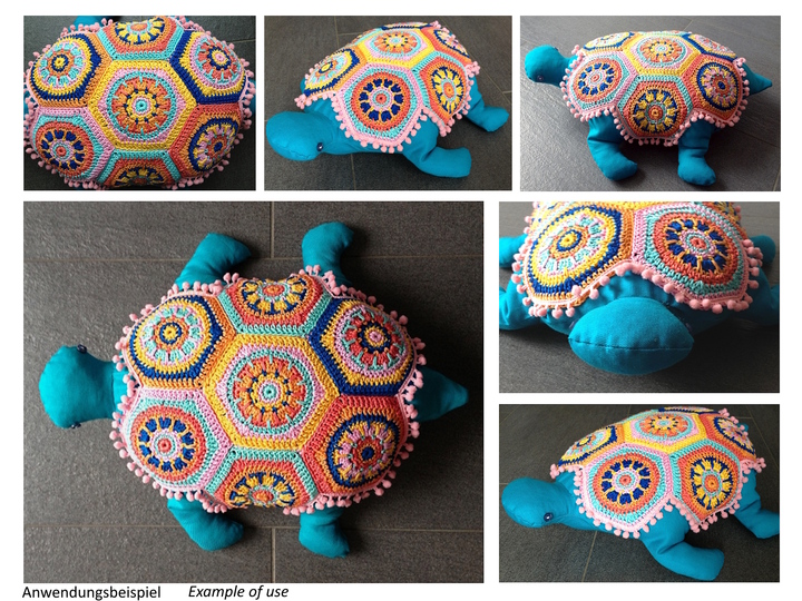 Häkelanleitung Granny Square Hexagon CRYSTAL