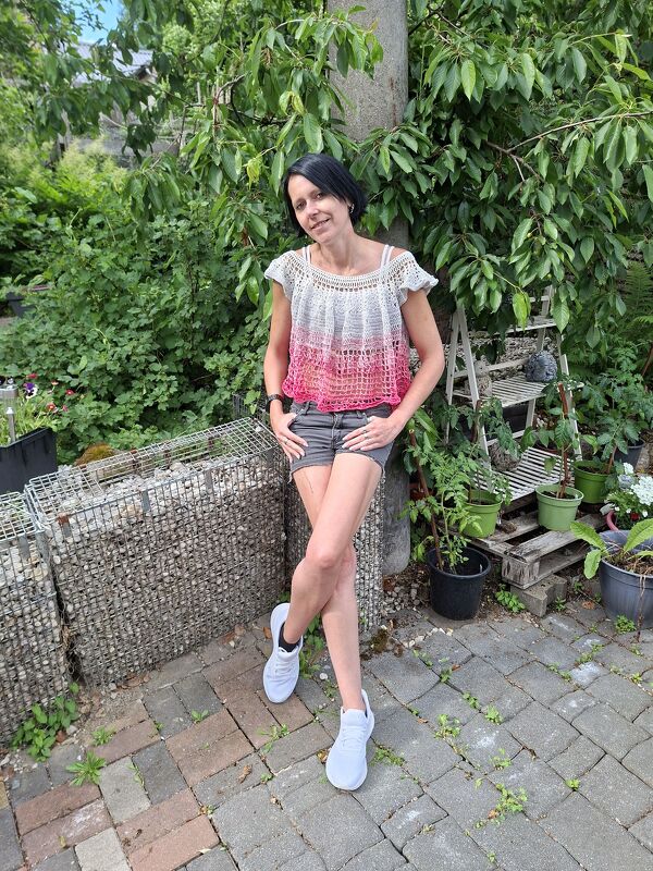Shirt Off Shoulder "romantic" Häkelanleitung - Bild 2