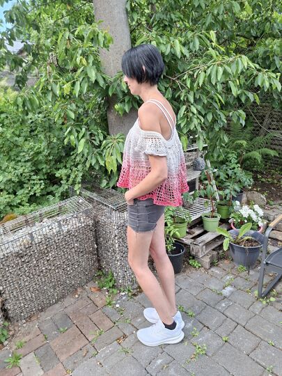 Shirt Off Shoulder "romantic" Häkelanleitung