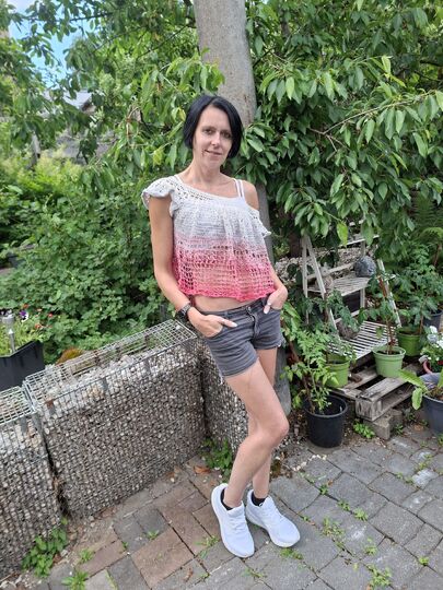 Shirt Off Shoulder "romantic" Häkelanleitung