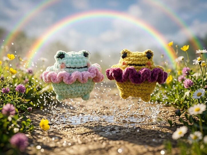 Häkelanleitung – Frösche im Tütü | Amigurumi