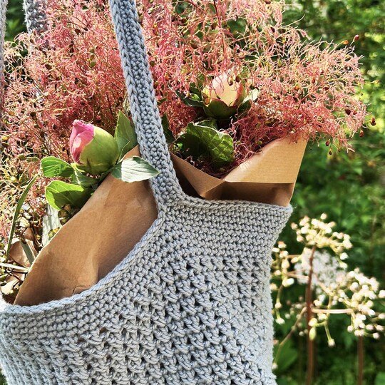 Crochet Tote Bag Pattern PDF – No-Sew Market Bag – Easy Crochet Pattern
