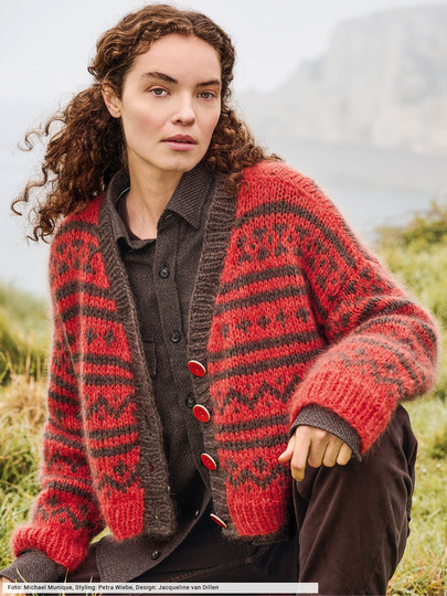 Jacquardmuster-Cardigan