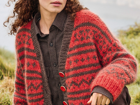 Jacquardmuster-Cardigan