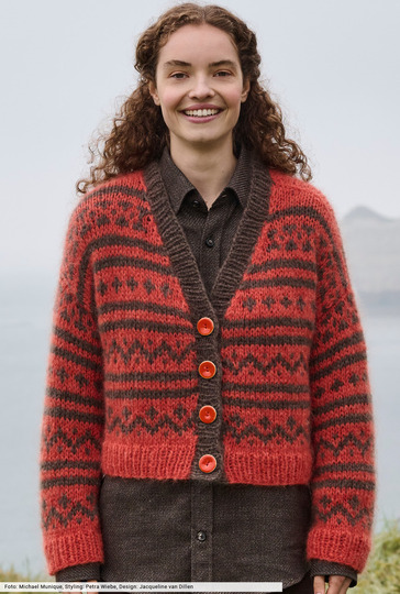 Jacquardmuster-Cardigan
