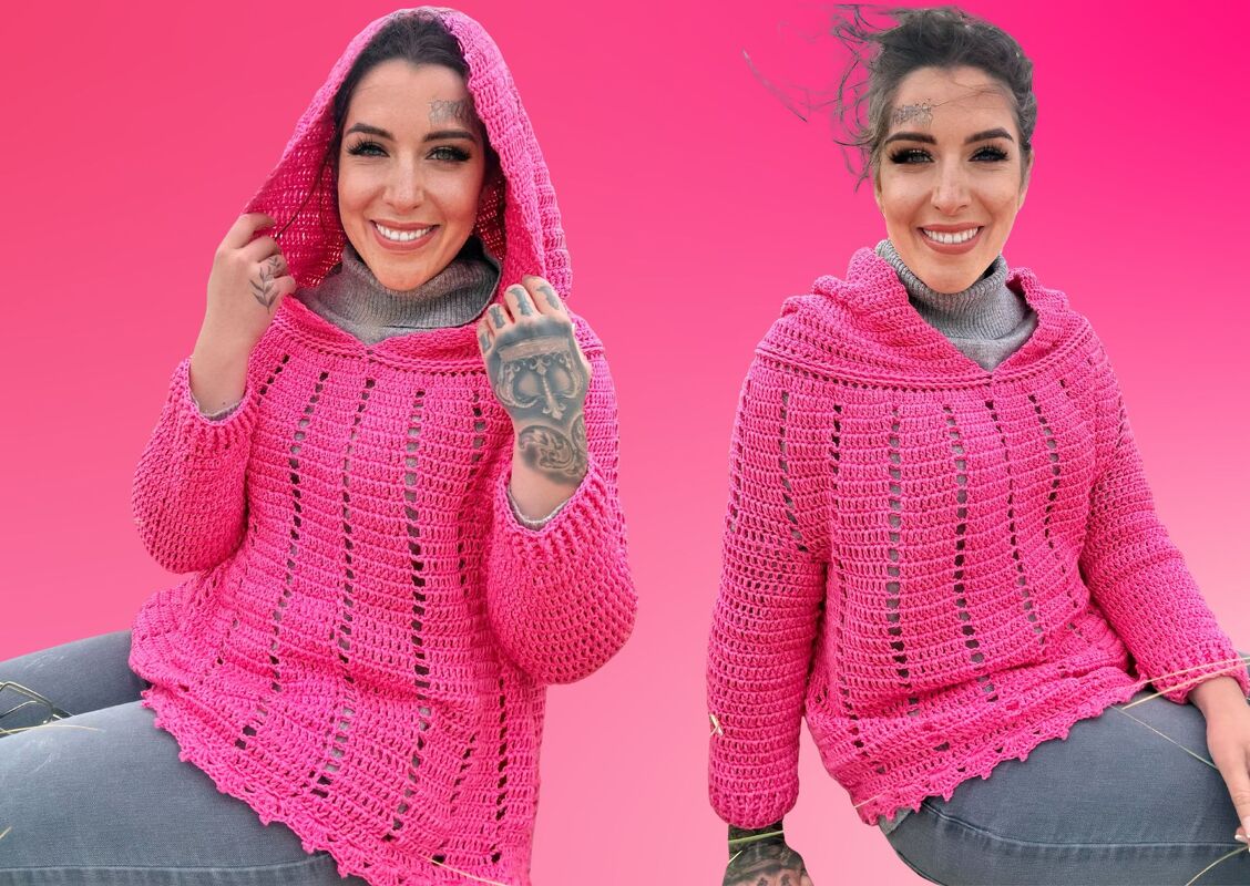 Häkelanleitung HOODIE "Pinke Düne"