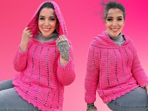 Häkelanleitung HOODIE "Pinke Düne"