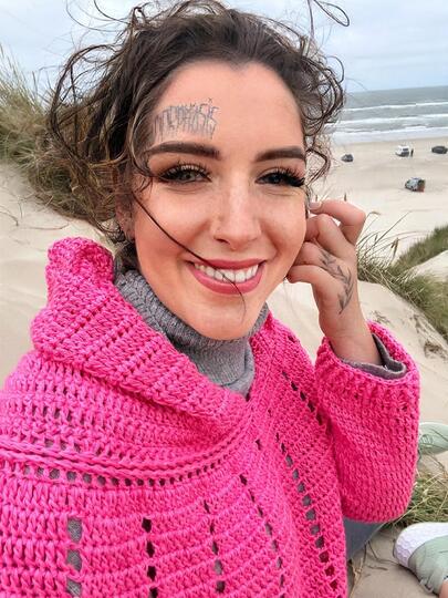 Häkelanleitung HOODIE "Pinke Düne"