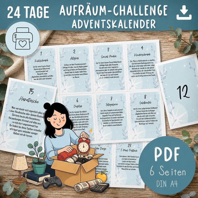 Minimalismus Adventskalender | 24-Tage Aufräum Challenge | Entrümpelung