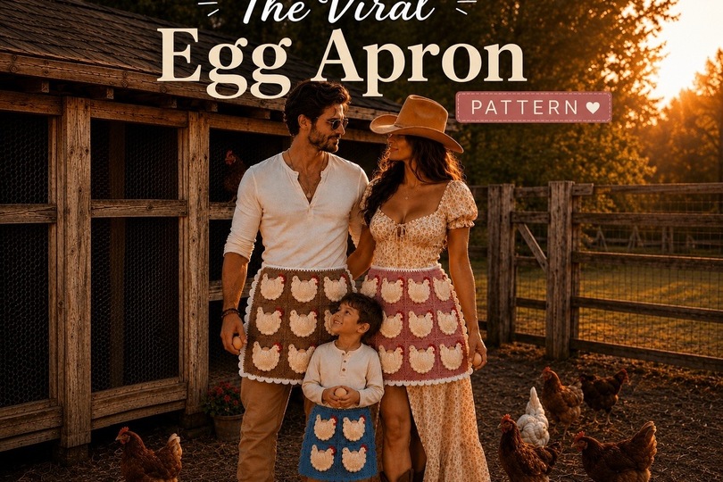 Viral Hen Egg Gathering Apron Crochet Pattern PDF Tutorial