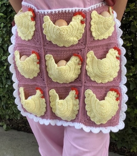Viral Hen Egg Gathering Apron Crochet Pattern PDF Tutorial