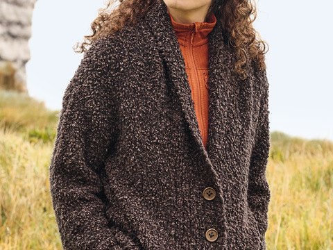 Boucléjacke mit Schalkragen