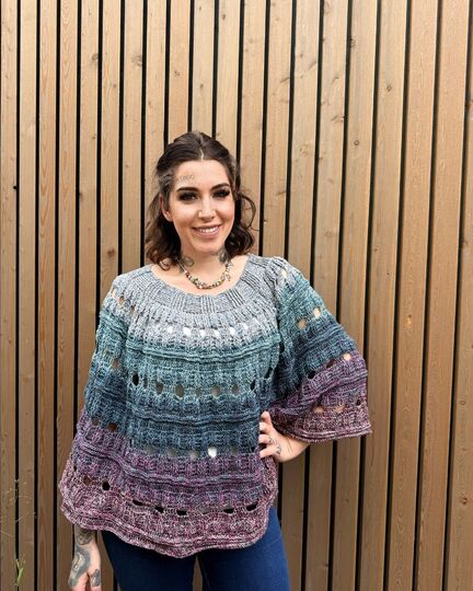 Häkelanleitung PONCHO "Dunkle Blüte"