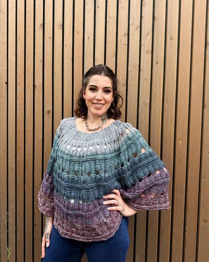 Häkelanleitung PONCHO "Dunkle Blüte"