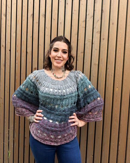 Häkelanleitung PONCHO "Dunkle Blüte"