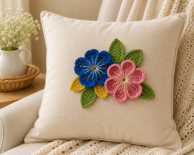 Tunisian Crochet Flower PDF Pattern + English Video Tutorial