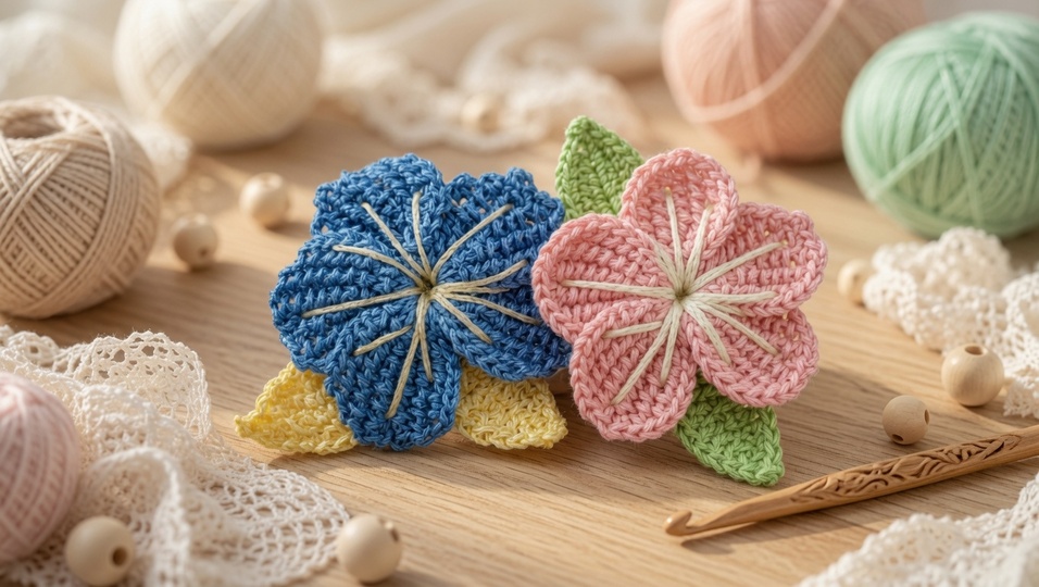 Tunisian Crochet Flower PDF Pattern + English Video Tutorial