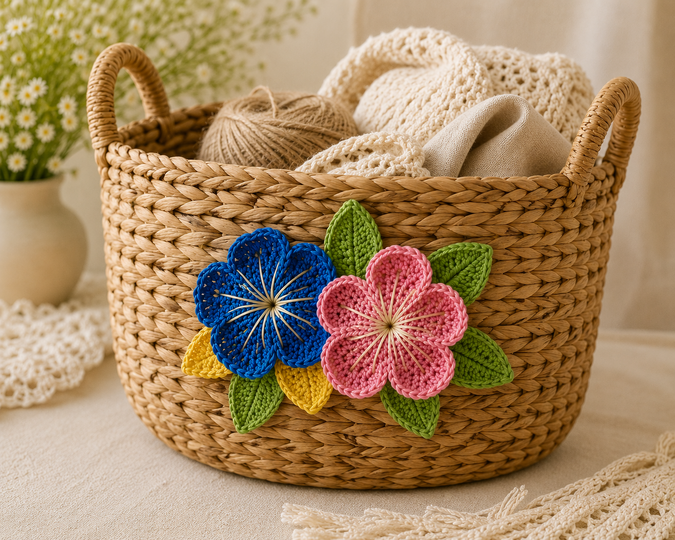 Tunisian Crochet Flower PDF Pattern + English Video Tutorial