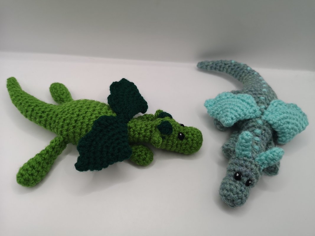 Drache liegend - Häkelanleitung fast ohne Zusammennähen von NiggyArts - Bild 4